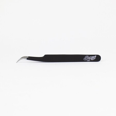 Excel Blades Slant Point Tweezers, Curved Point Precision Tweezer Black, 12pk 30420